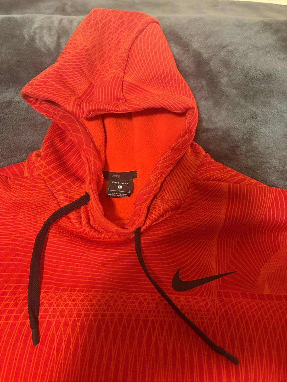 Nike Men’s Red Zip-Up Hoodie with Black Swoosh